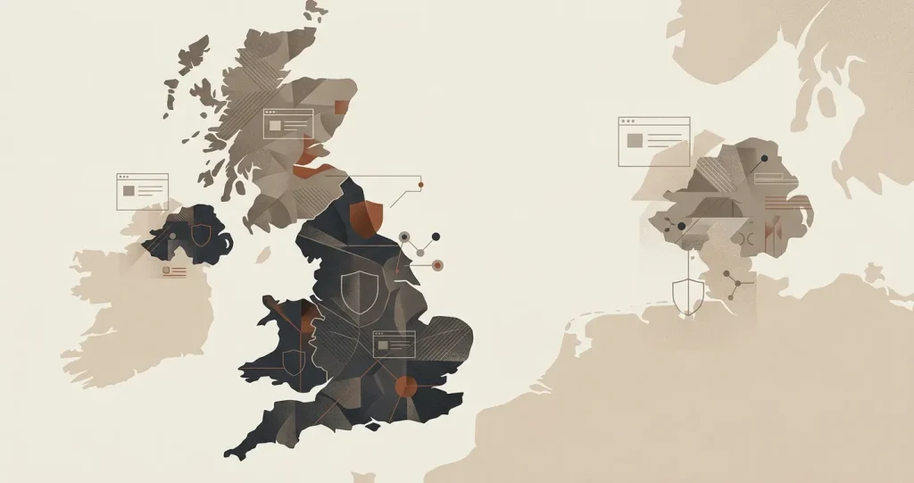 Diagram distinguishing Great Britain from Northern Ireland for remote gambling regulation